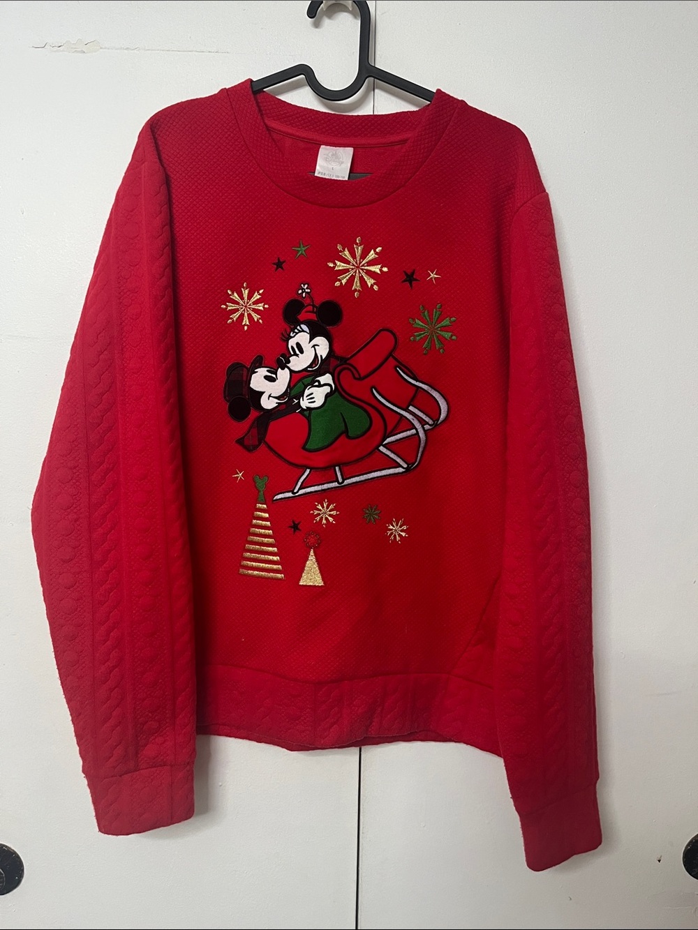 Disney Red Mickey & Minnie Christmas Crewneck Sweater